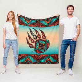 Cobertor De Velo Tribal Bear Fleece Blanket