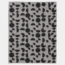 Cobertor De Velo Tribal Geométrico Moderno da Cinza Negra