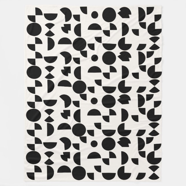 Cobertor De Velo Tribal Geométrico Moderno e Branco (Frente)