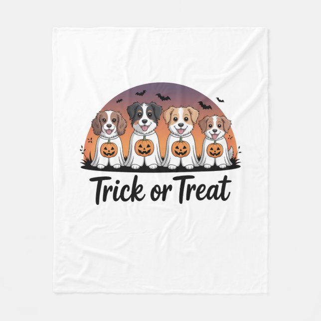 Cobertor De Velo Trick or Treat Halloween (Frente)