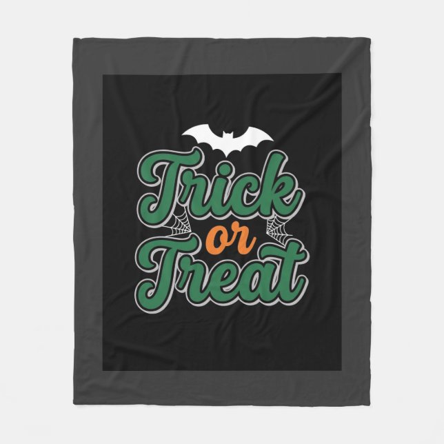 Cobertor De Velo Trick ou Treat do Halloween Morcego Design Web_1 (Frente)
