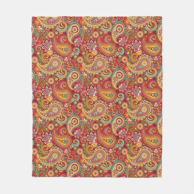 Cobertor De Velo Trippy Hippy Paisley Fleece Blanket (Frente)
