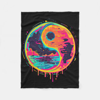 Cobertor De Velo Trippy Yin Yang Zen Cosmic Yoga Design Vaporwave P