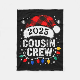 Cobertor De Velo Tripulação de Primos Natal 2025 Papai Noel Criança