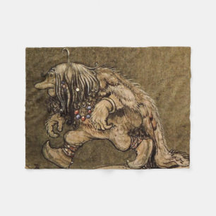 Cobertor De Velo "Troll da Fazenda" pelo artista sueco John Bauer