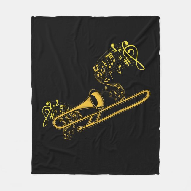 Cobertor De Velo Trombone Player Brass Music Instrumento Grande Ban (Frente)