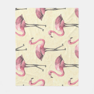 Cobertor De Velo Tropical Flamingo: Ataque de Wallpaper Watercolor.