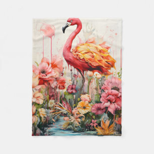 Cobertor De Velo Tropical Flamingo Fantasy Paradise Bloom