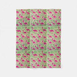 Cobertor De Velo Tropical Flamingo Fleece Blanket