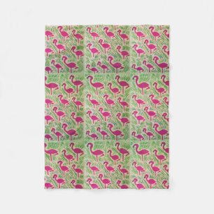Cobertor De Velo Tropical Flamingo Fleece Blanket