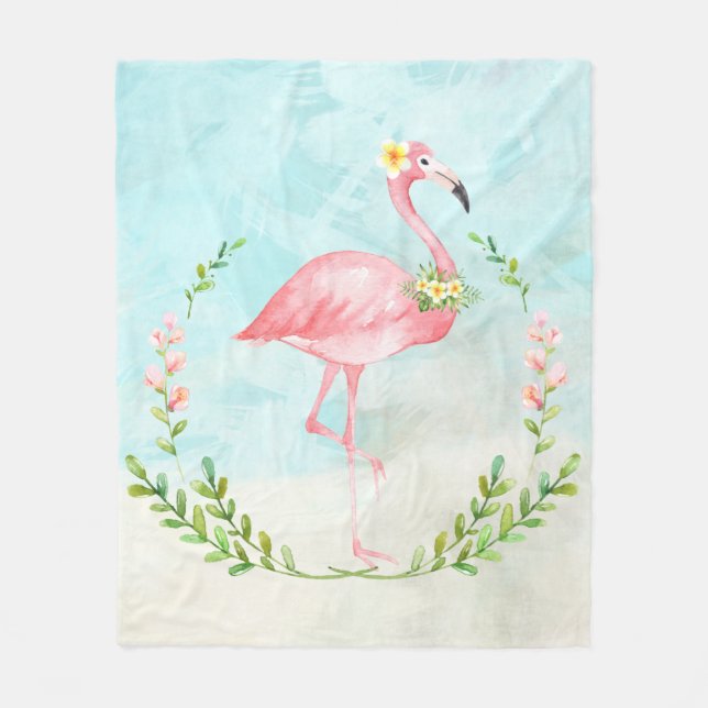 Cobertor De Velo Tropical Flamingo Fleece Blanket (Frente)