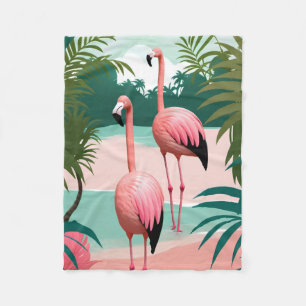 Cobertor De Velo Tropical Flamingo Paradise