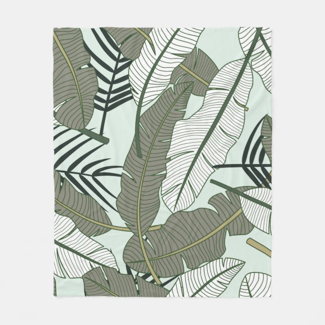 Cobertor De Velo Tropical leaves seamless pattern  (Frente)