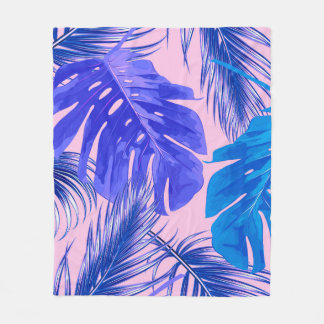 Cobertor De Velo Tropical palm leaves, jungle leaves seamless flora