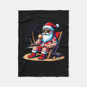 Cobertor De Velo Tropical Summer Engraçado Havaiano Papai Noel Nata