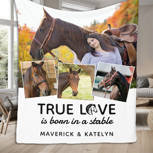 Cobertor De Velo True Love Horse Lover Personalizado 4 Colagem de F