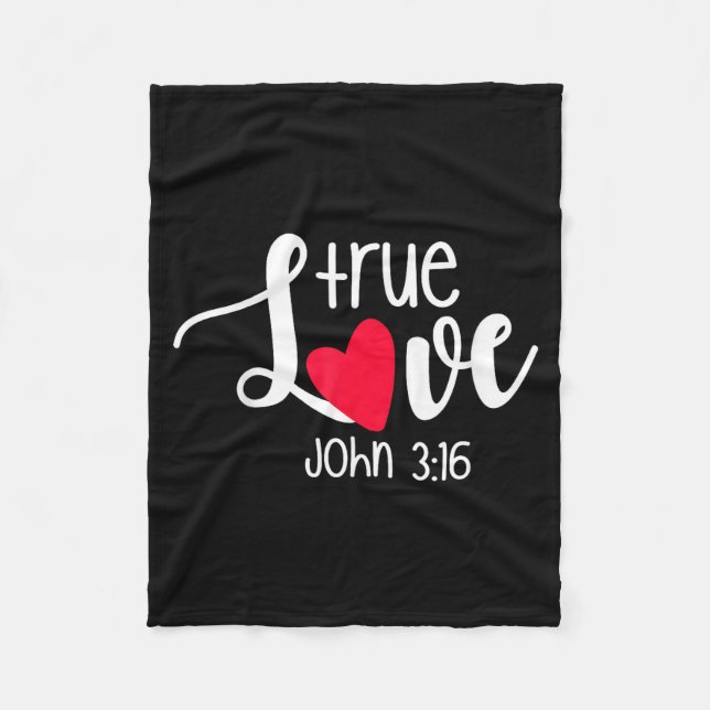 Cobertor De Velo True Love John 3_16 Religious Valentine's Day Chri (Frente)