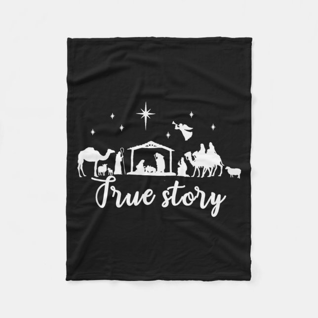 Cobertor De Velo True Story Christmas Gift Religious Nativity Scene (Frente)