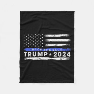 Cobertor De Velo Trump 2024 Back The Blue Thin Blue Line American