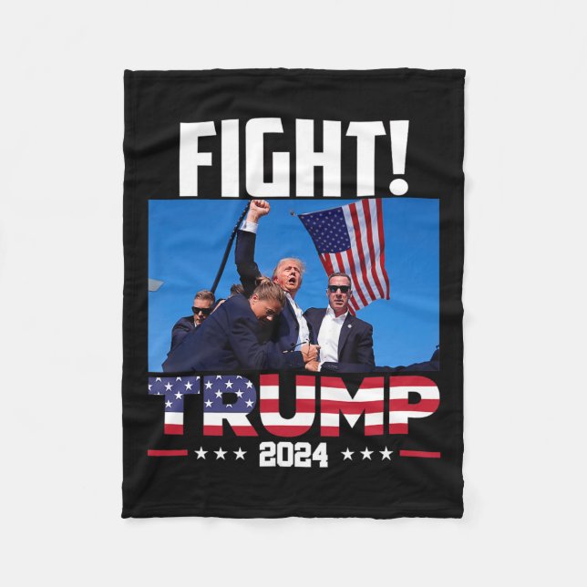 Cobertor De Velo Trump 2024 Fight Fist Rally Trump Rally 2024 Ameri (Frente)
