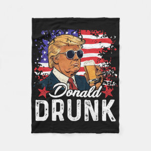 Cobertor De Velo Trump Bêbado Bebendo Cerveja 4 De Julho Bandeira A