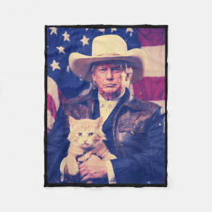 Cobertor De Velo Trump Cat Shirt Engraçado Cowboy Donald Trump 2024