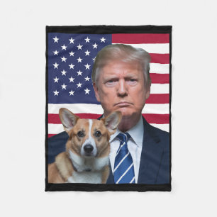 Cobertor De Velo Trump E Pembroke Welsh Corgi Cachorro Bandeira Dos