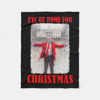 Cobertor De Velo Trump Em Santa Hat Eu Estarei Em Casa Para O Fundã