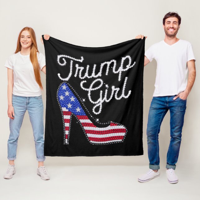 Cobertor De Velo Trump Girl High Heel American Flag Bling Patriot (In Situ)