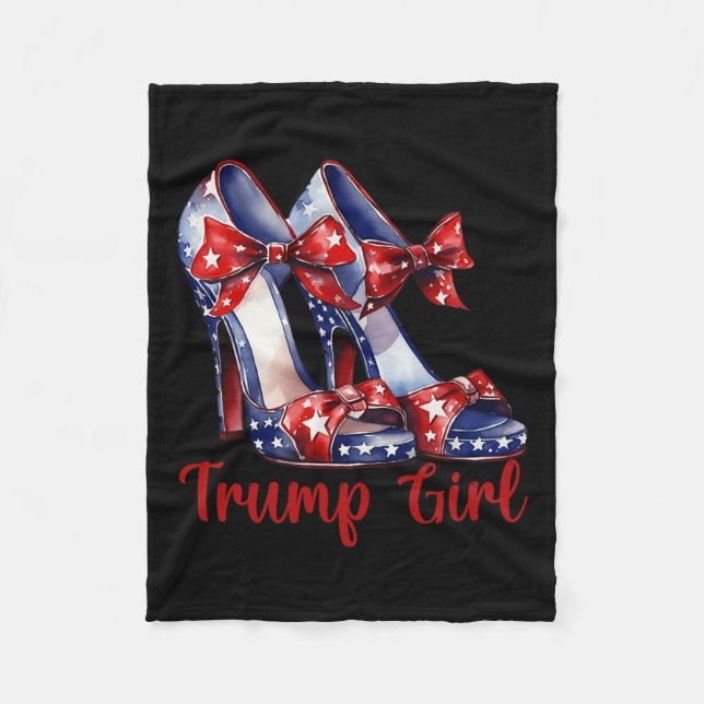 Cobertor De Velo Trump Girl High Heel Stilettos, American Flag Trum (Frente)