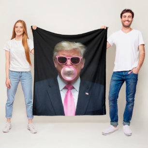 Cobertor De Velo Trump Goma de Mascar Rosa Presidente 47 EUA