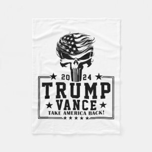 Cobertor De Velo Trump Hair Skull Halloween American Flag Trump Van