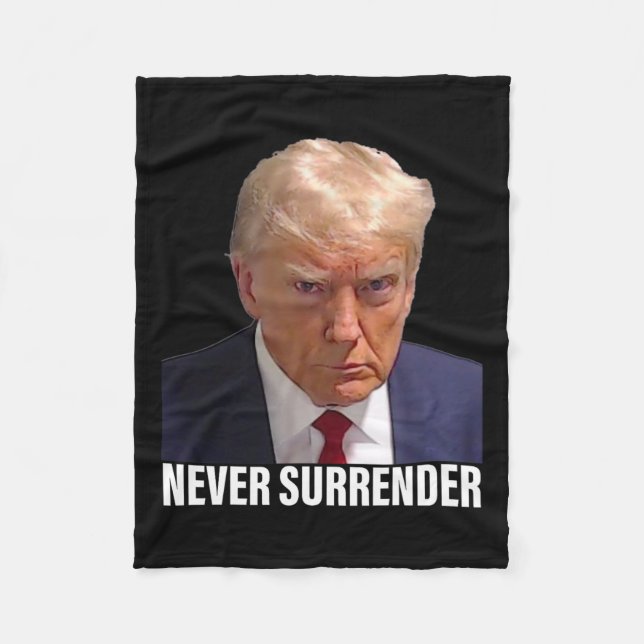 Cobertor De Velo Trump Mugshot Nunca Entregue Homens (Frente)