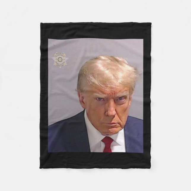 Cobertor De Velo Trump Mugshot Tee - Icônico E Engraçado (Frente)