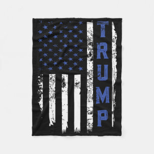 Cobertor De Velo Trump Polícia Linha Azul Fina Republicano Polícia