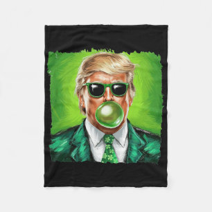 Cobertor De Velo Trump Soprando Chiclete Verde do Dia de São Patríc