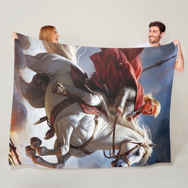 Cobertor De Velo "Trump the American Knight Blanket (In Situ)