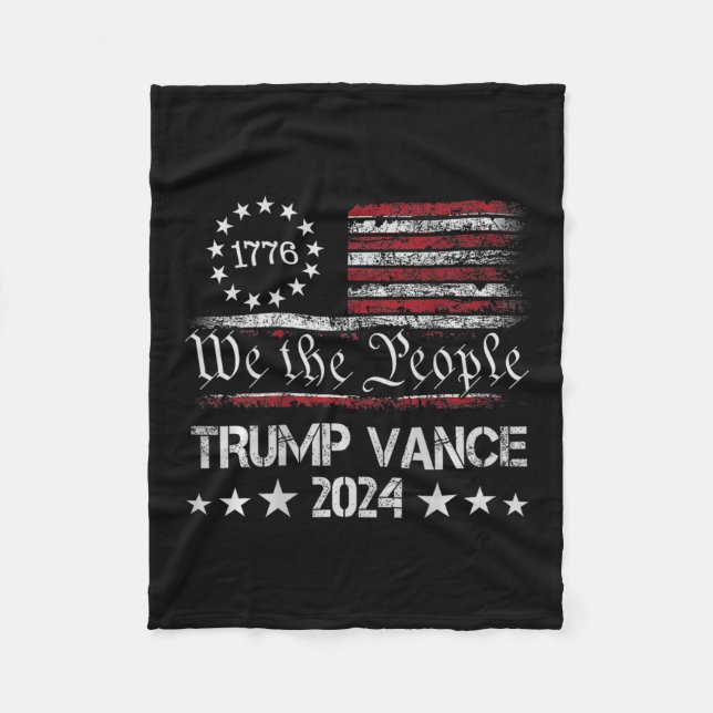 Cobertor De Velo Trump Vance 2024 Retro Stripe Jd Vance (em B) (Frente)