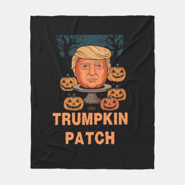 Cobertor De Velo Trumpkin Halloween - Engraçado Pumpkin Político De (Frente)
