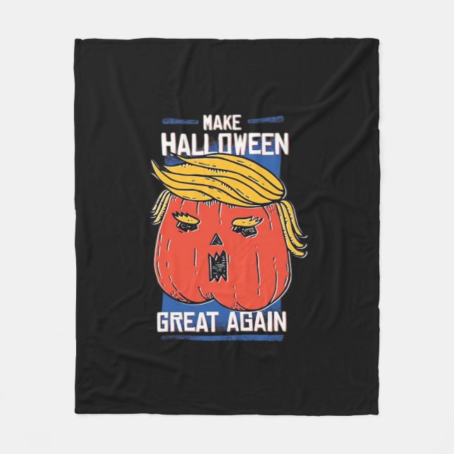 Cobertor De Velo Trumpkin Halloween Pupmkin Clássico (Frente)