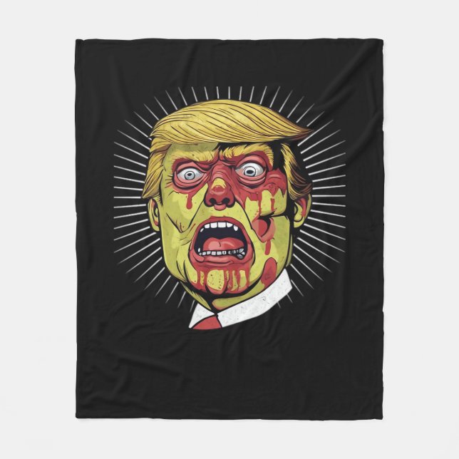 Cobertor De Velo Trumpkin Retro Halloween (Frente)