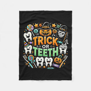 Cobertor De Velo Truque Ou Dente Engraçado Dentista Halloween Denta