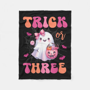 Cobertor De Velo Truque Ou Três Halloween, 3 Anos, Fantasma Birthda