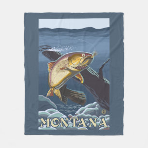 Cobertor De Velo Truta que pesca o secção transversal - Montana