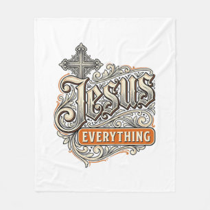 Cobertor De Velo Tudo de Jesus Tipografia Cristã Vintage Desi