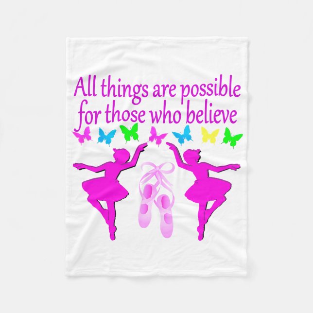 COBERTOR DE VELO TUDO É POSSÍVEL DANCER SONHO (Frente)