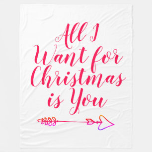 Cobertor De Velo Tudo o que eu quero no Natal é Você personalizado