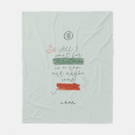 Cobertor De Velo Tudo o que eu quero no Natal Sage Fleece Blanket