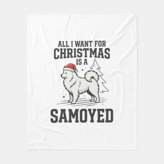 Cobertor De Velo Tudo o que Quero para o Natal Cachorro Samoyed