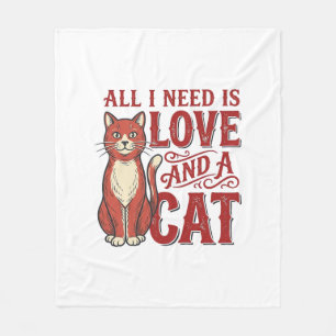 Cobertor De Velo Tudo que Preciso é Amor e um Gato Gato Antigo Aman